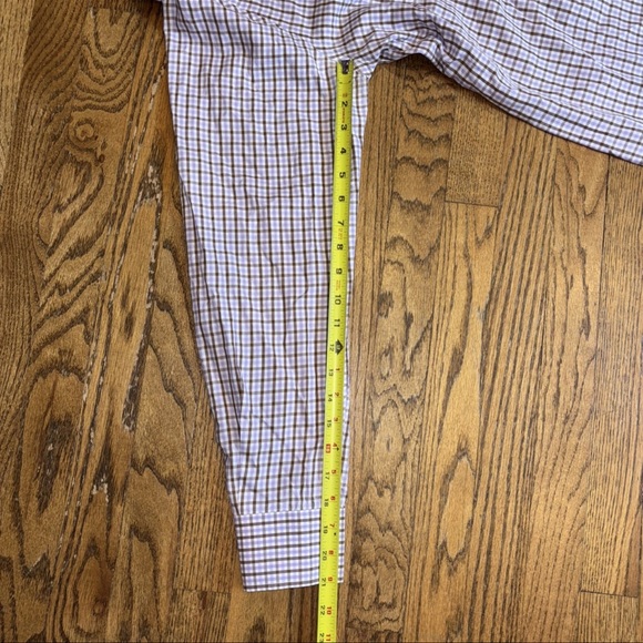 Peter Millar Dress Shirt Men Large Purple Check Relaxed Long Sleeve Button‎ Down - Picture 9 of 11